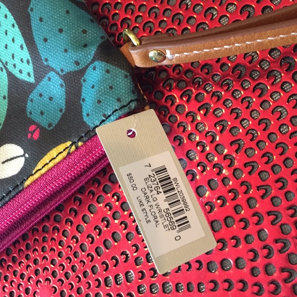 Fossil Eliza Large Wristlet Dark Floral/New - Picture 4 of 5